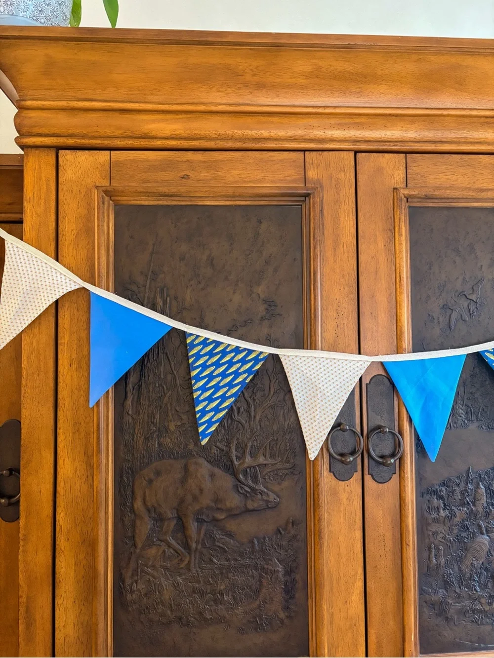 Blue & Cream Party Pennant Banner | Home Party Supplies